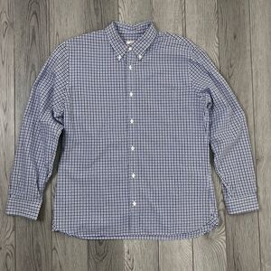 Brooks Brothers Red Fleece Men Size XL Gingham Plaid Cotton Button Down Shirt